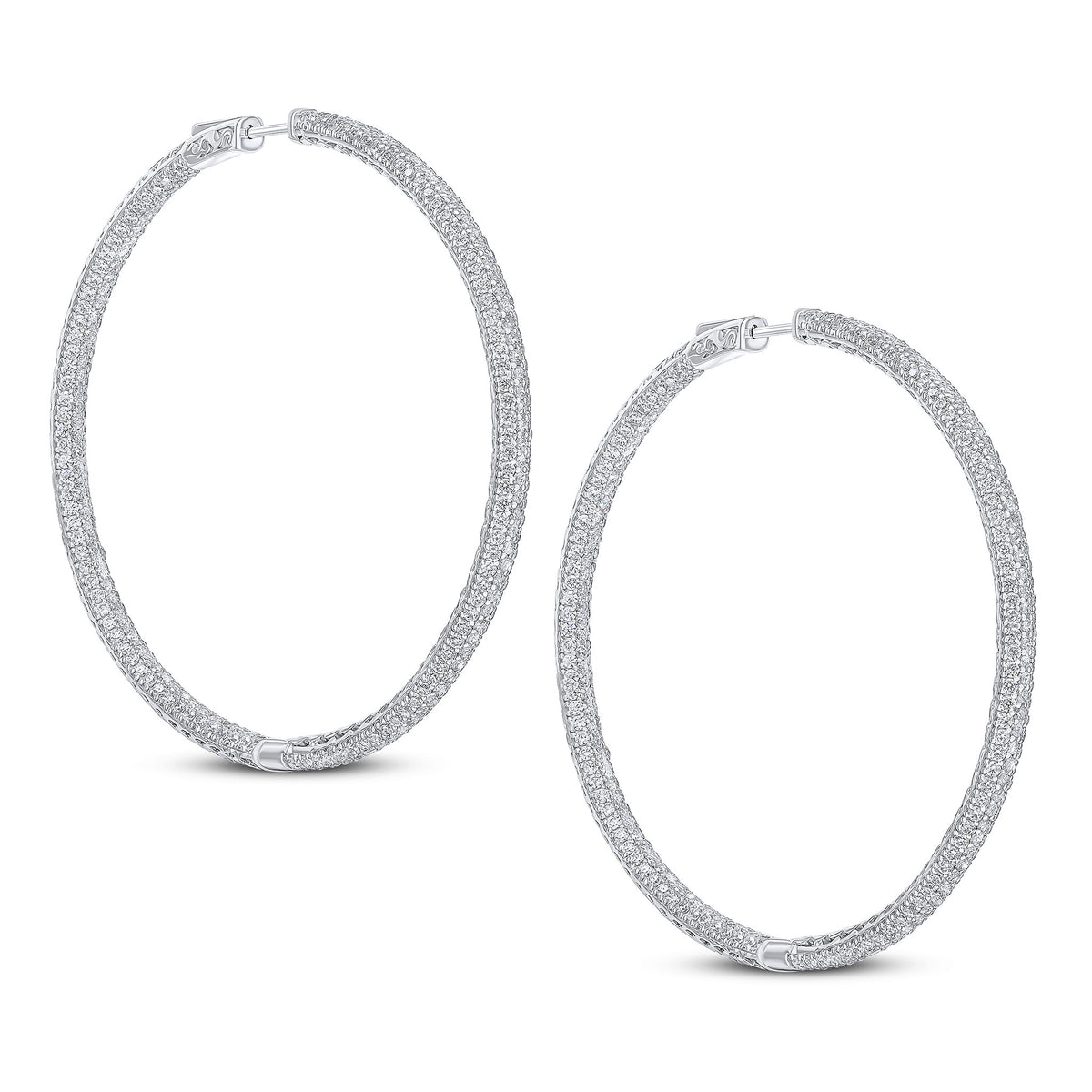 Sterling Silver Hoop Earrings - Xlarge Circle Shape