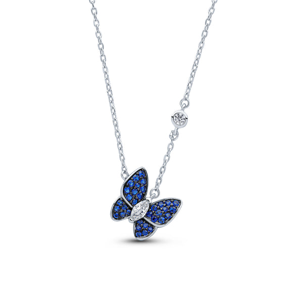 Pavé Butterfly Pendant (Sapphire)