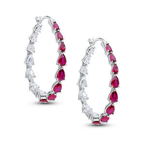 April Hoop Earrings (Ruby)