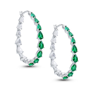 April Hoop Earrings (Emerald)