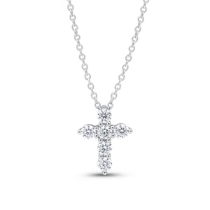 Mini Cross Pendant (Rhodium)