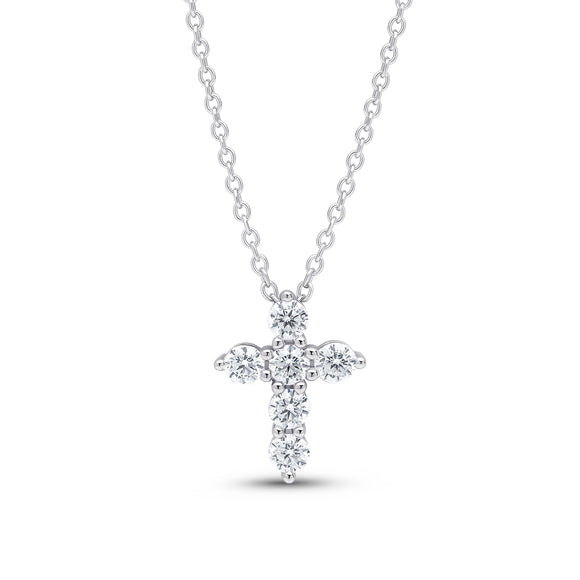 Mini Cross Pendant (Rhodium)