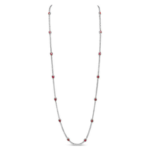 Francine Necklace (Ruby/White)